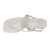 White Slingback Buckle Sandals