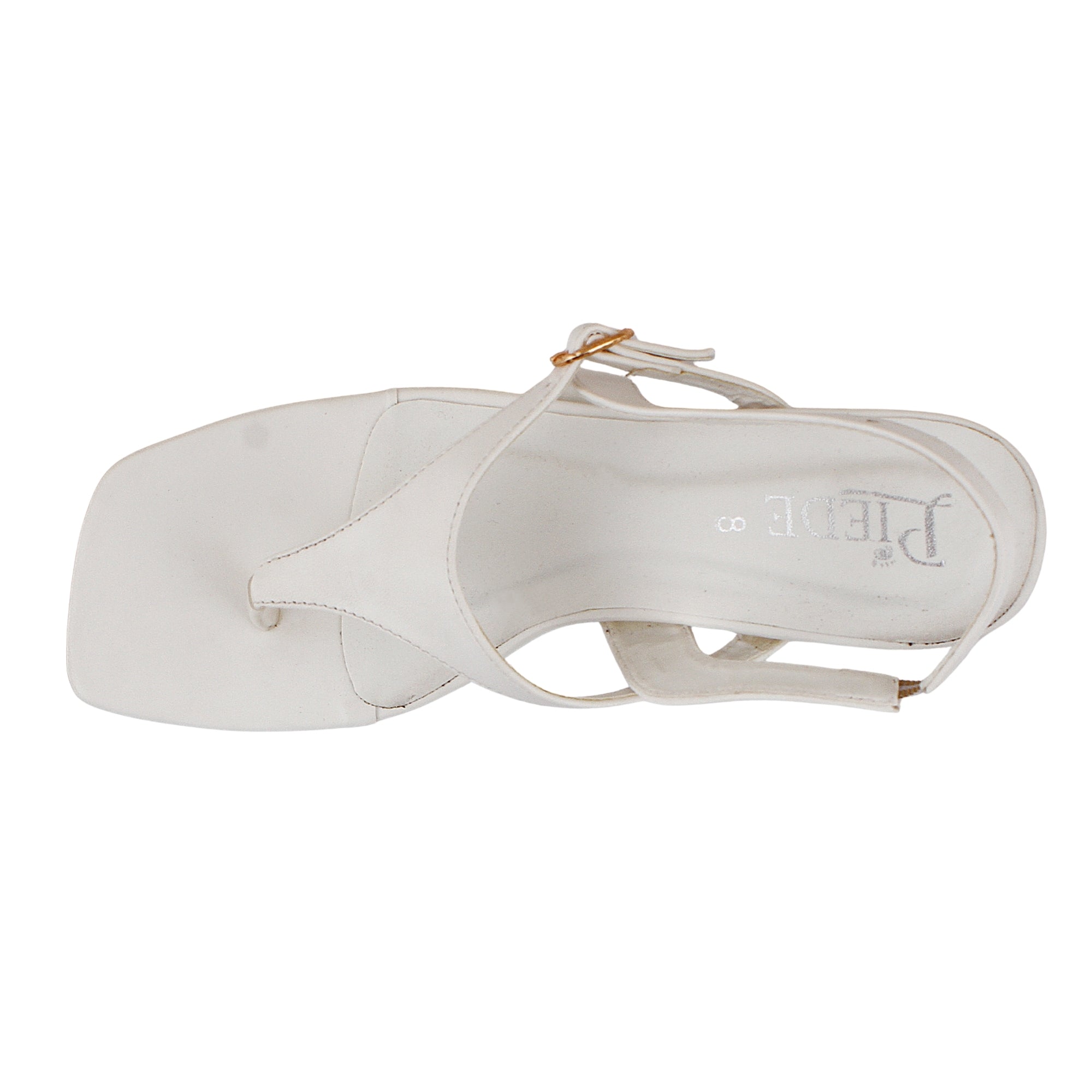 White Slingback Buckle Sandals