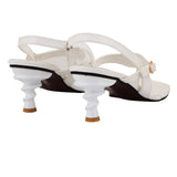 White Slingback Buckle Sandals