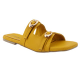 Yellow Double-Strap Flats