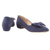 Blue Suede Bow Pumps