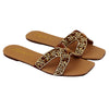 Maroon Embroidered Leather Flats