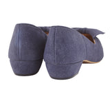 Blue Suede Bow Pumps