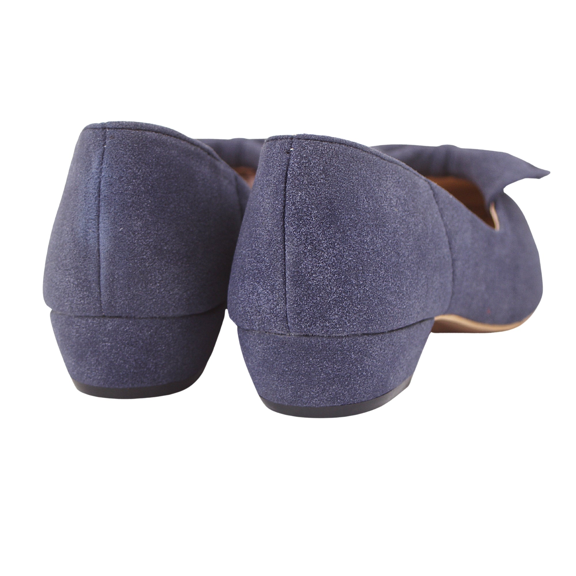 Blue Suede Bow Pumps
