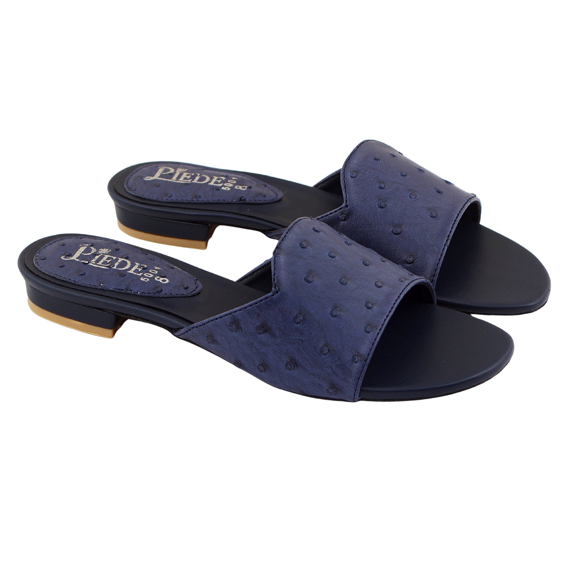 Navy Blue Textured Flat