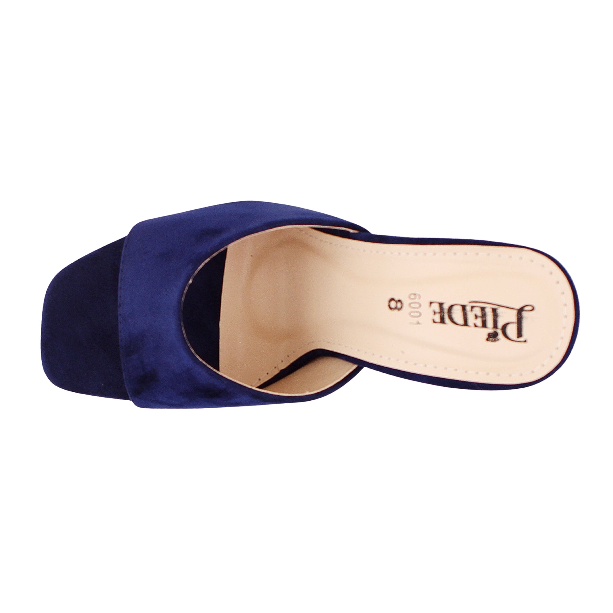 Navy Blue Suede Block Heels