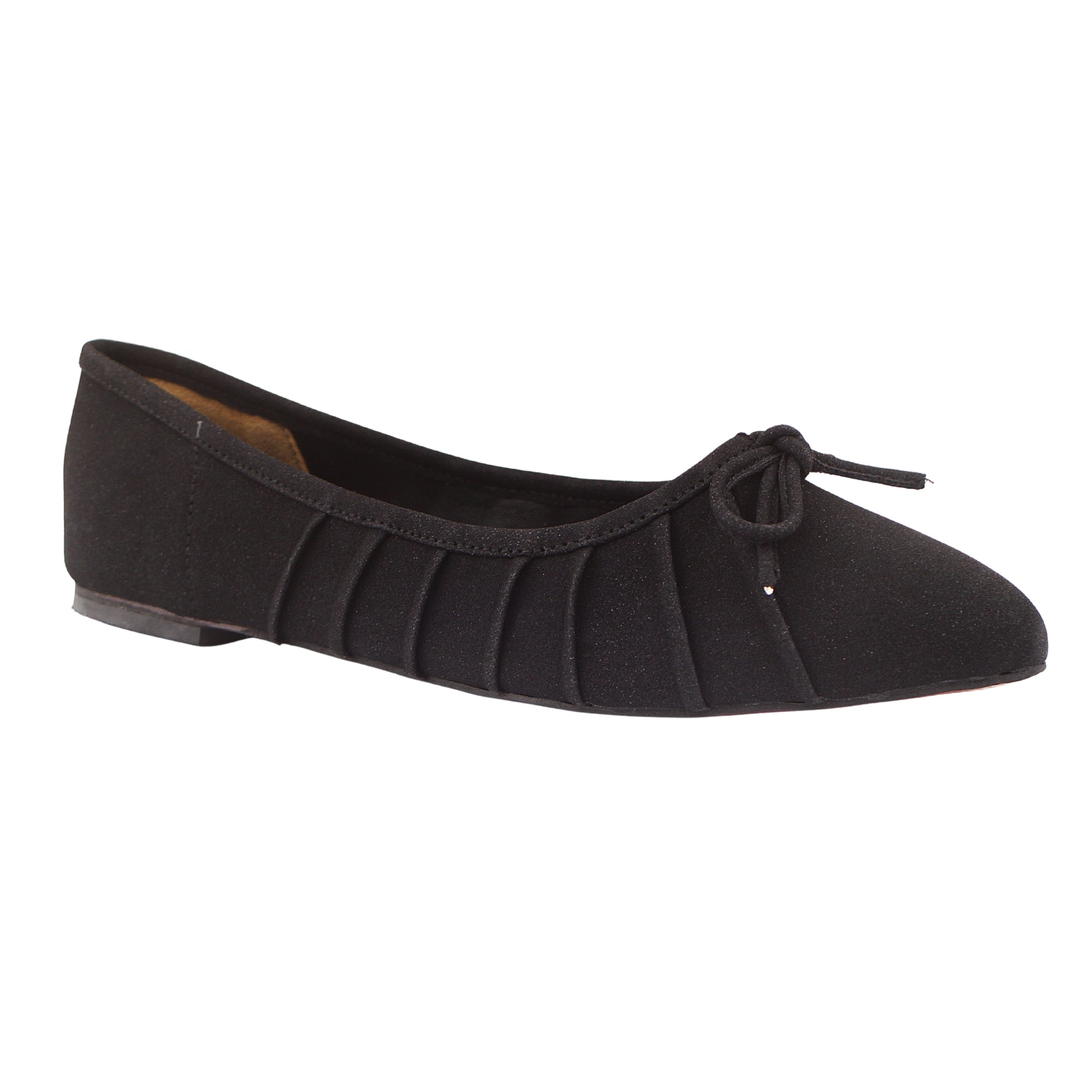 Black Suede Flat Pumps