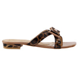 Brown Leopard Print Bow Flat