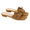 Brown Lace-Up Suede Flat