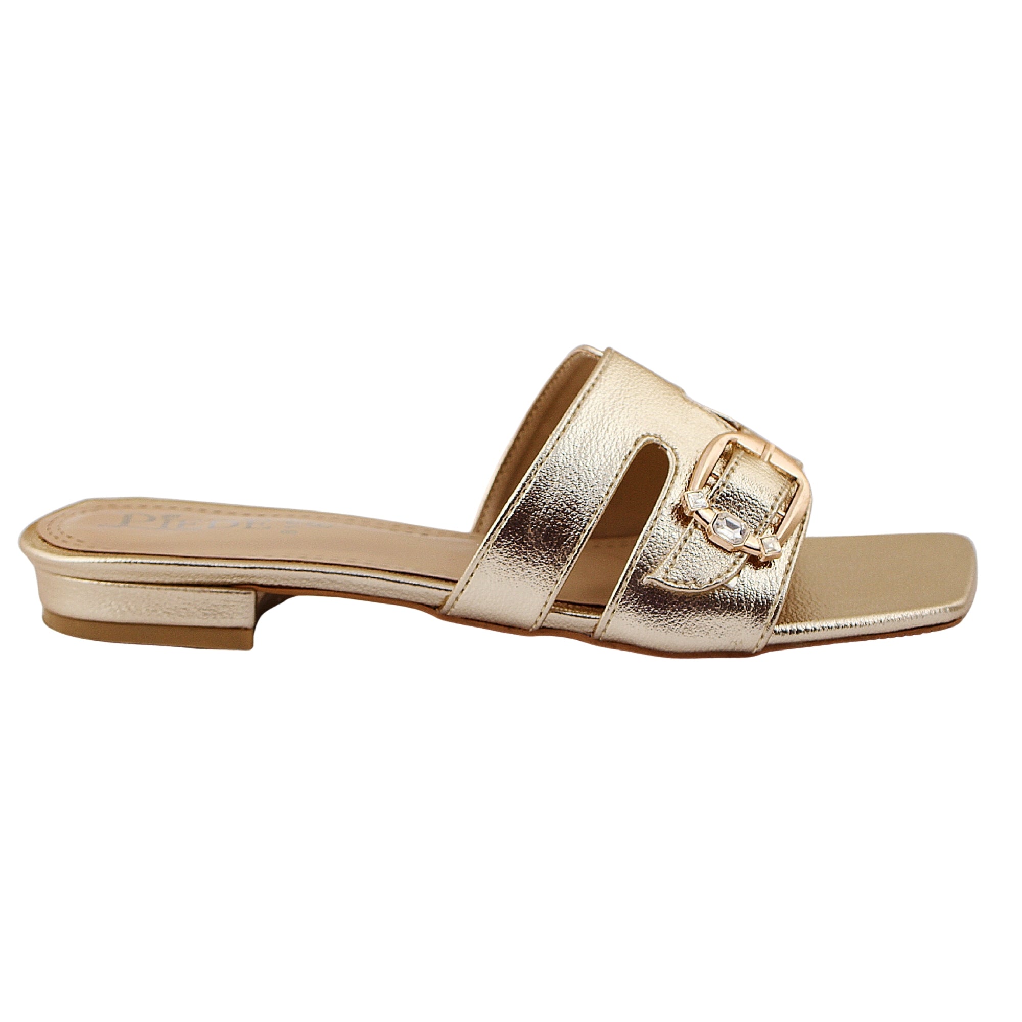 Golden Square-Toe Flats