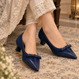 Navy Blue Classic Bow Pumps
