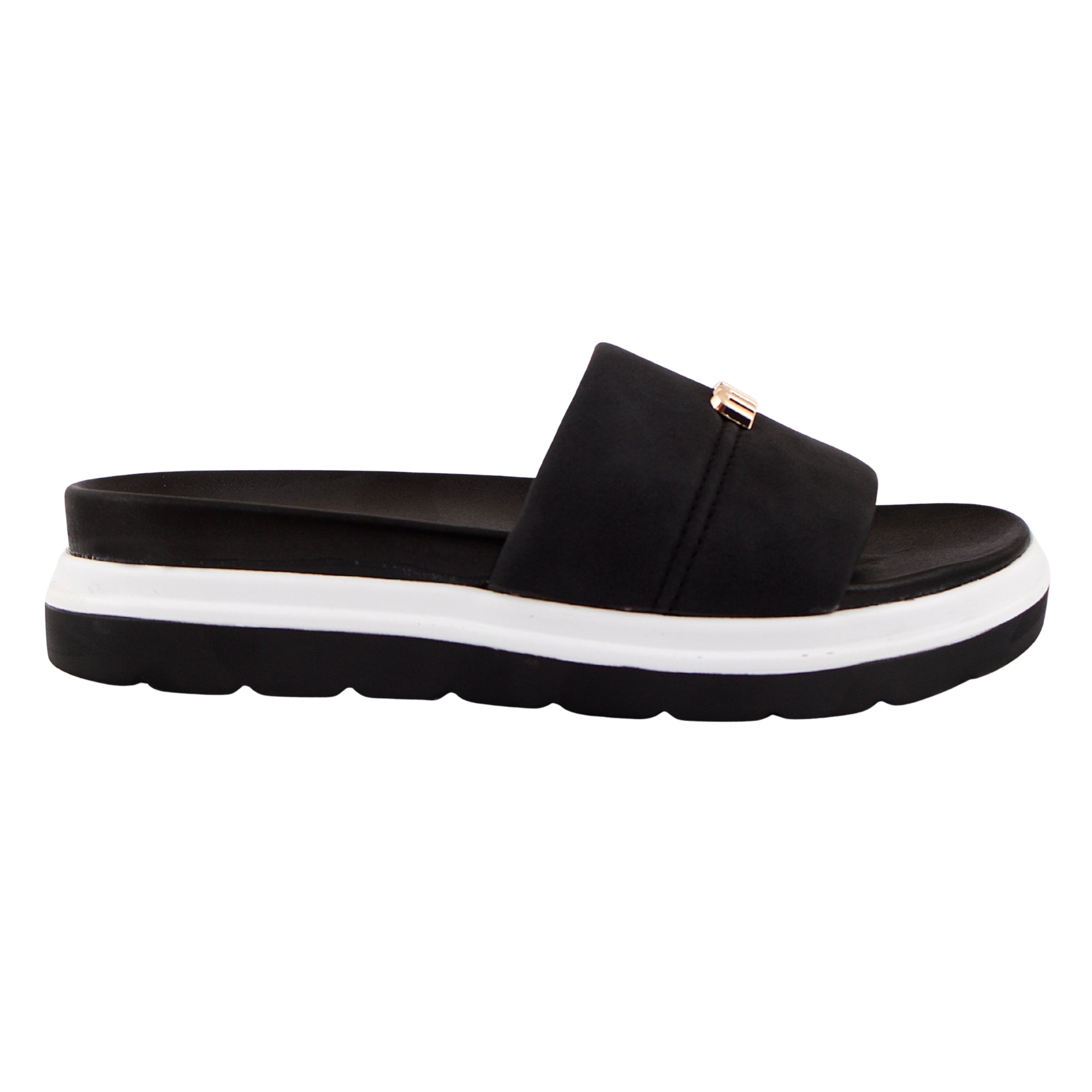 Black Medicated Sole Slide