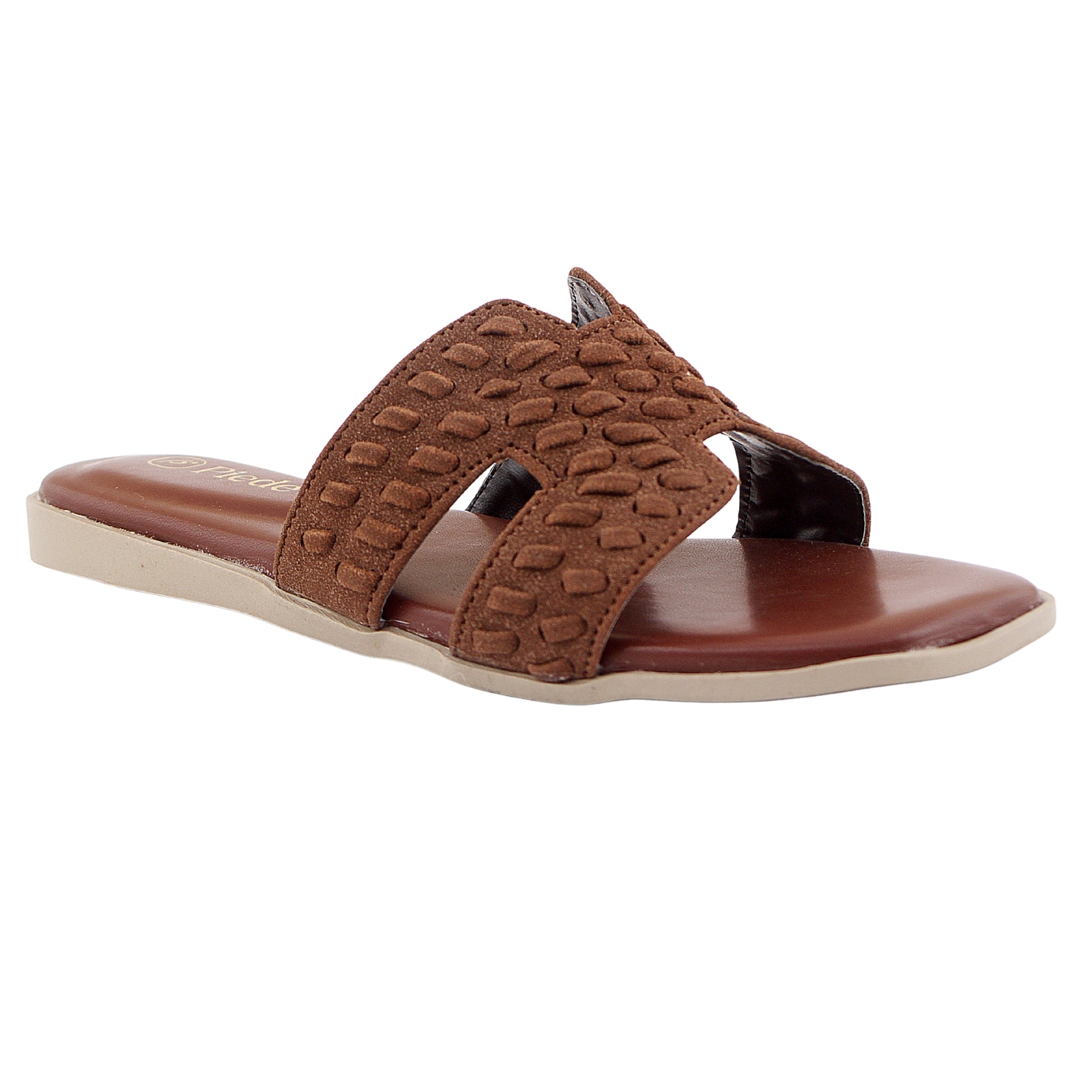 Brown Woven Strap Flats