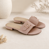 Beige D-Ring Buckle Flat