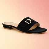 Black D-Ring Buckle Flat