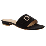 Black D-Ring Buckle Flat
