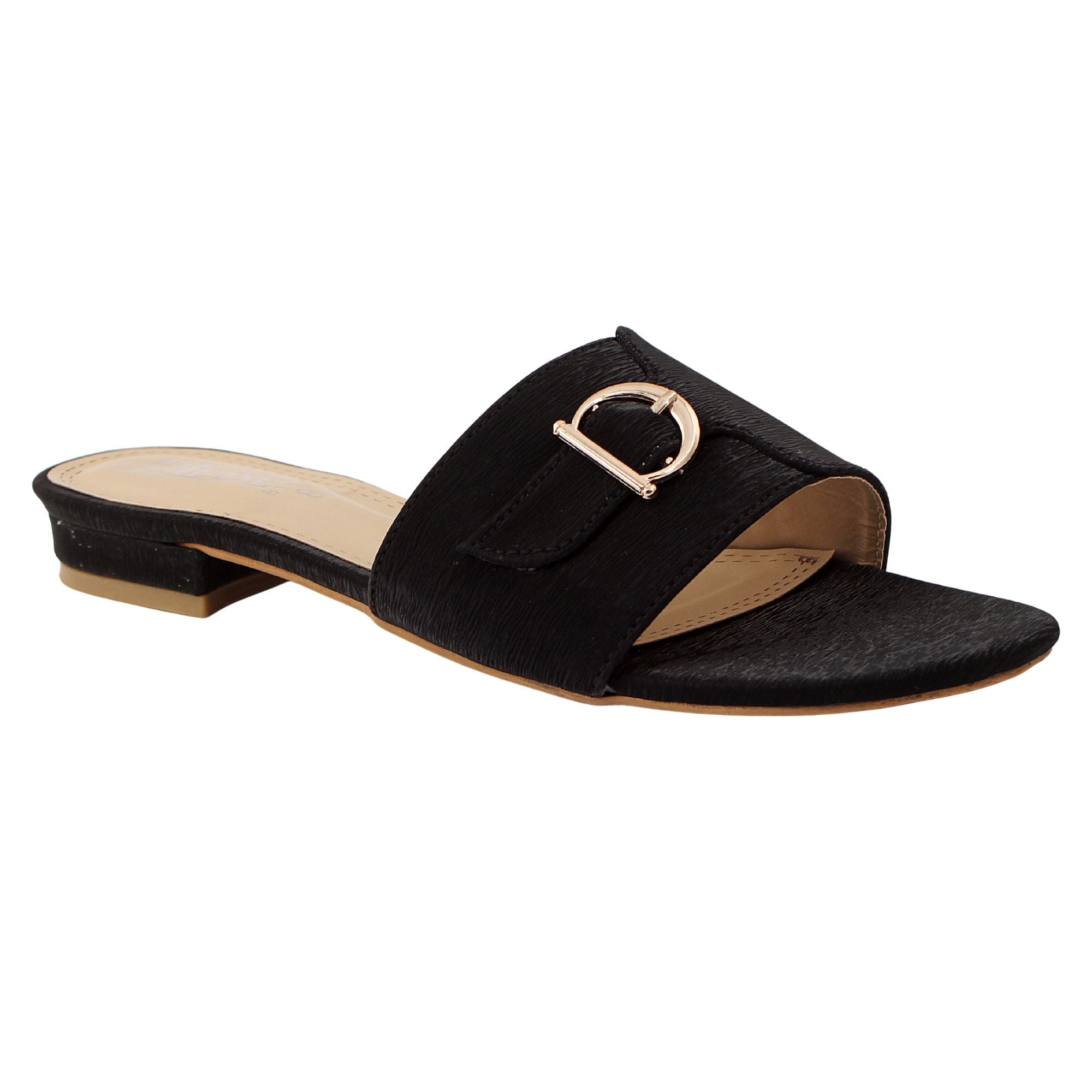 Black D-Ring Buckle Flat