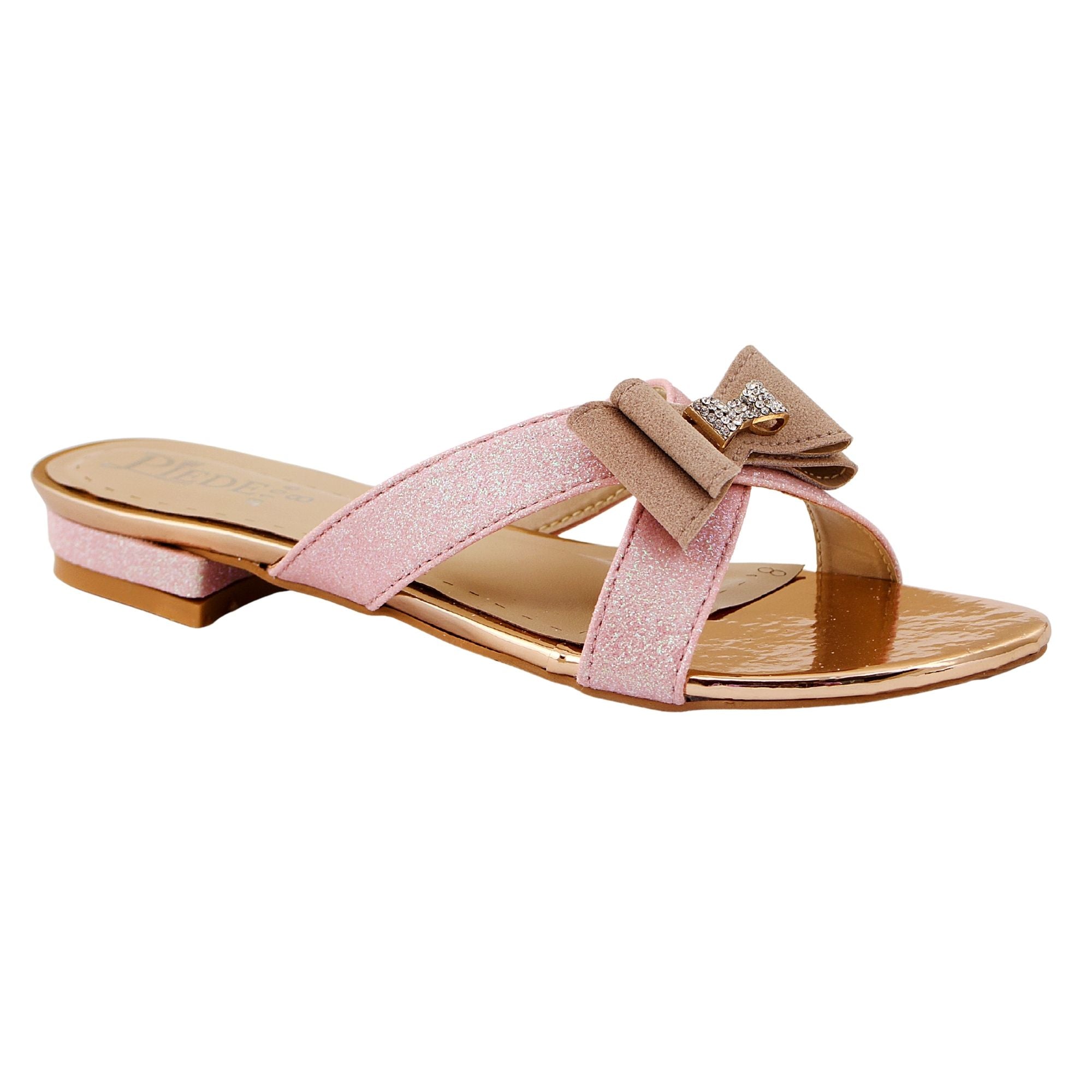 Pink Glitter Bow Flat