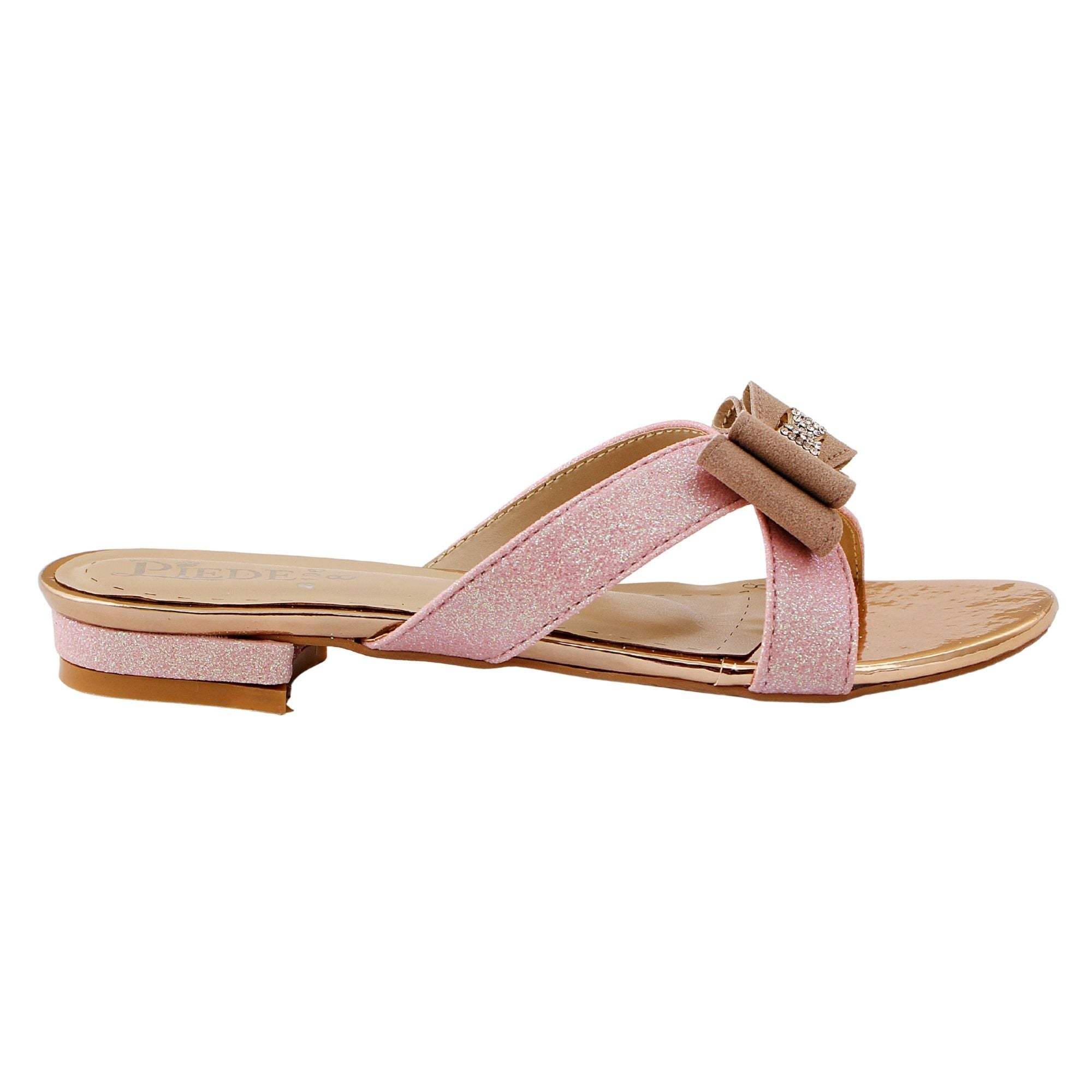 Pink Glitter Bow Flat