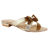Golden Glitter Bow Flat
