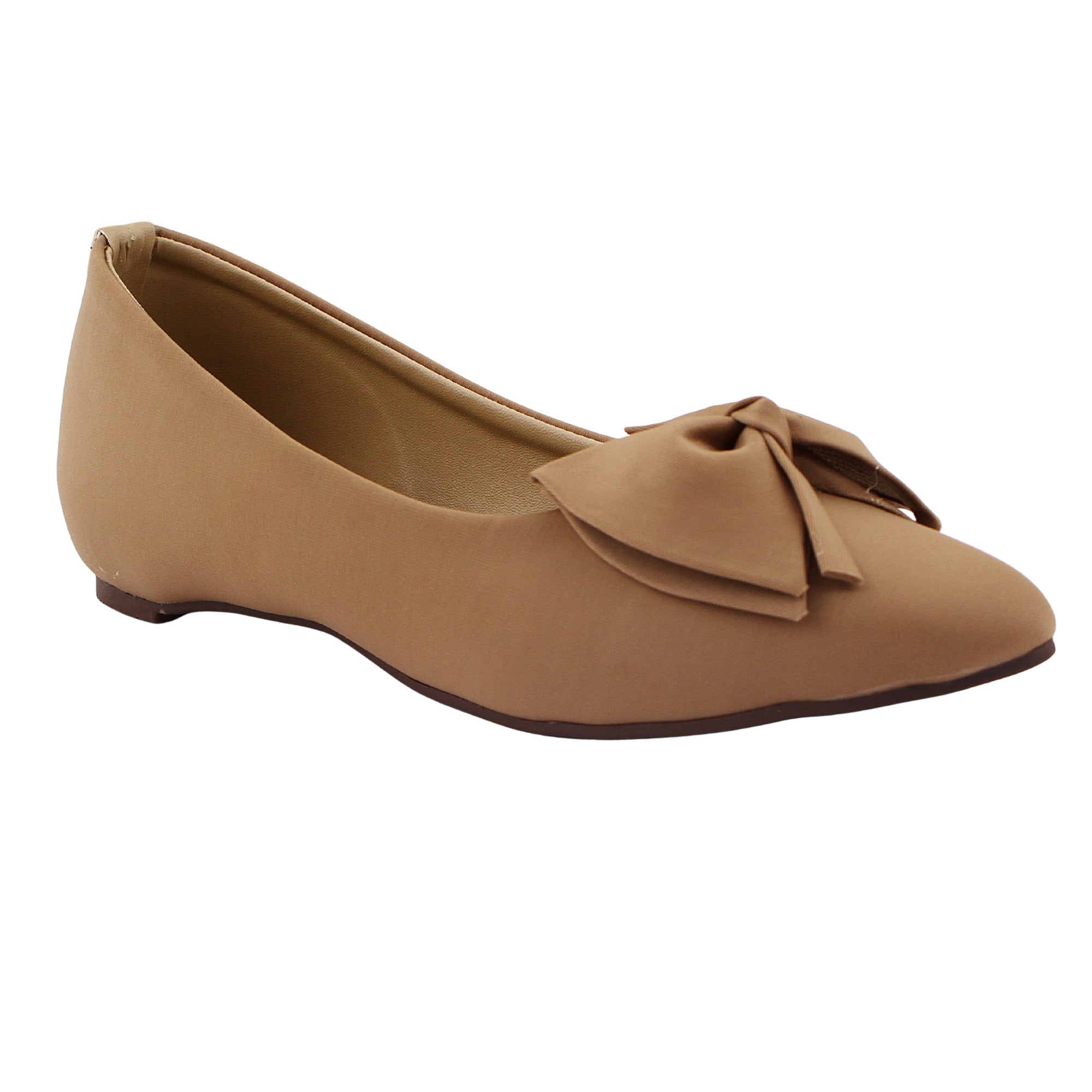 Cream Bow Ballet Flat Pumps