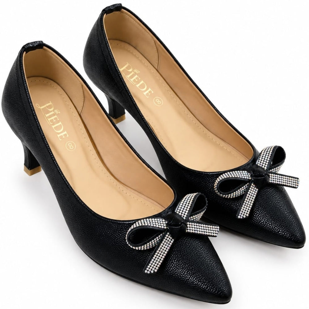 Black Kitten Heel Pump