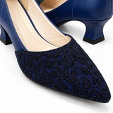 Navy Blue Court Shoe