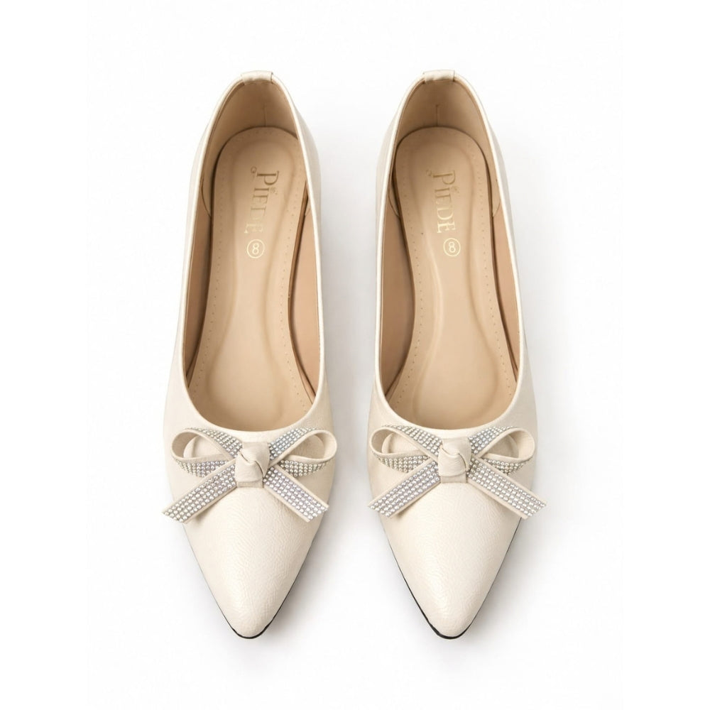 Cream Kitten Heel Pump