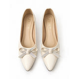 Cream Kitten Heel Pump