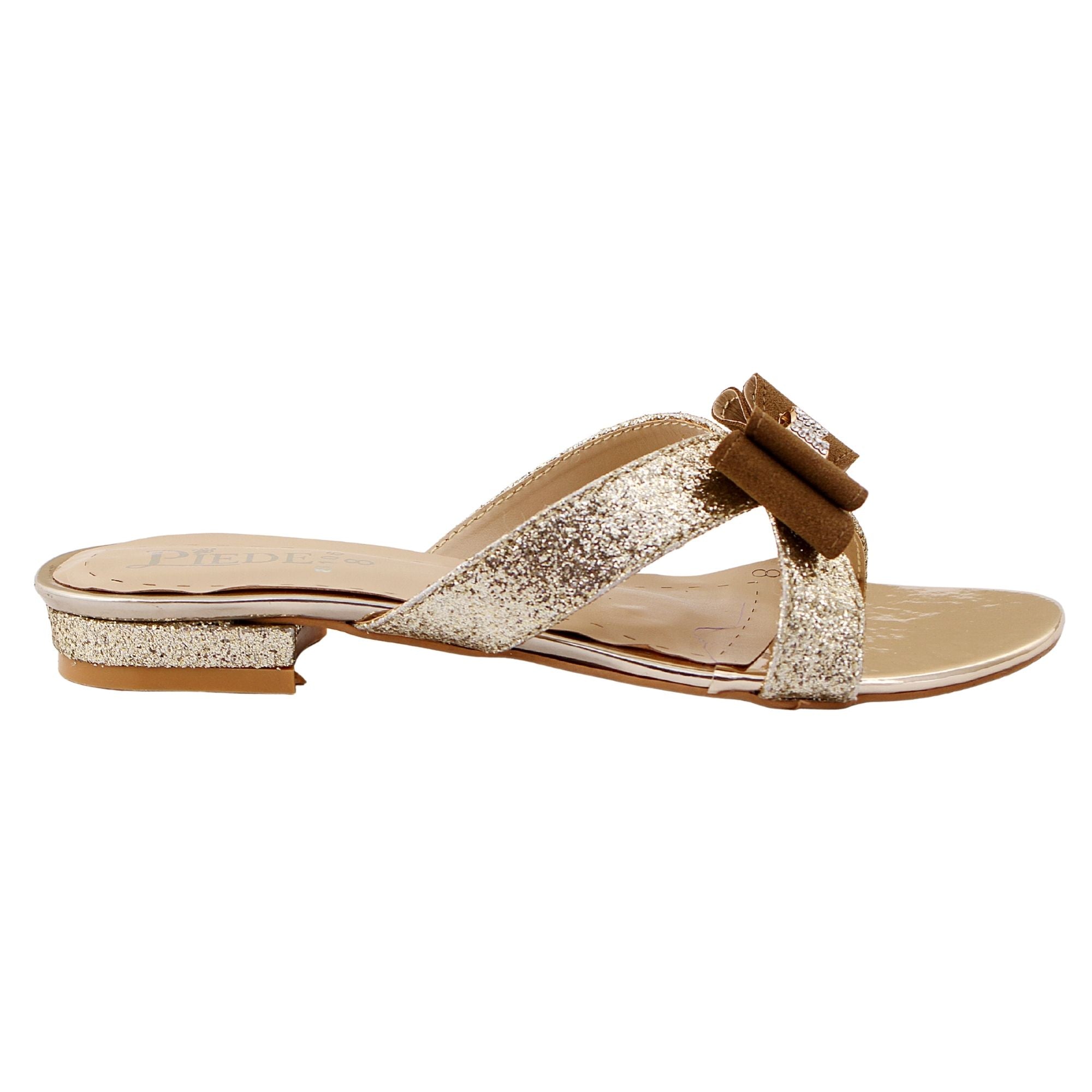 Golden Glitter Bow Flat
