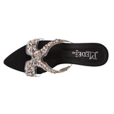 Black Stone-Embellished Heels