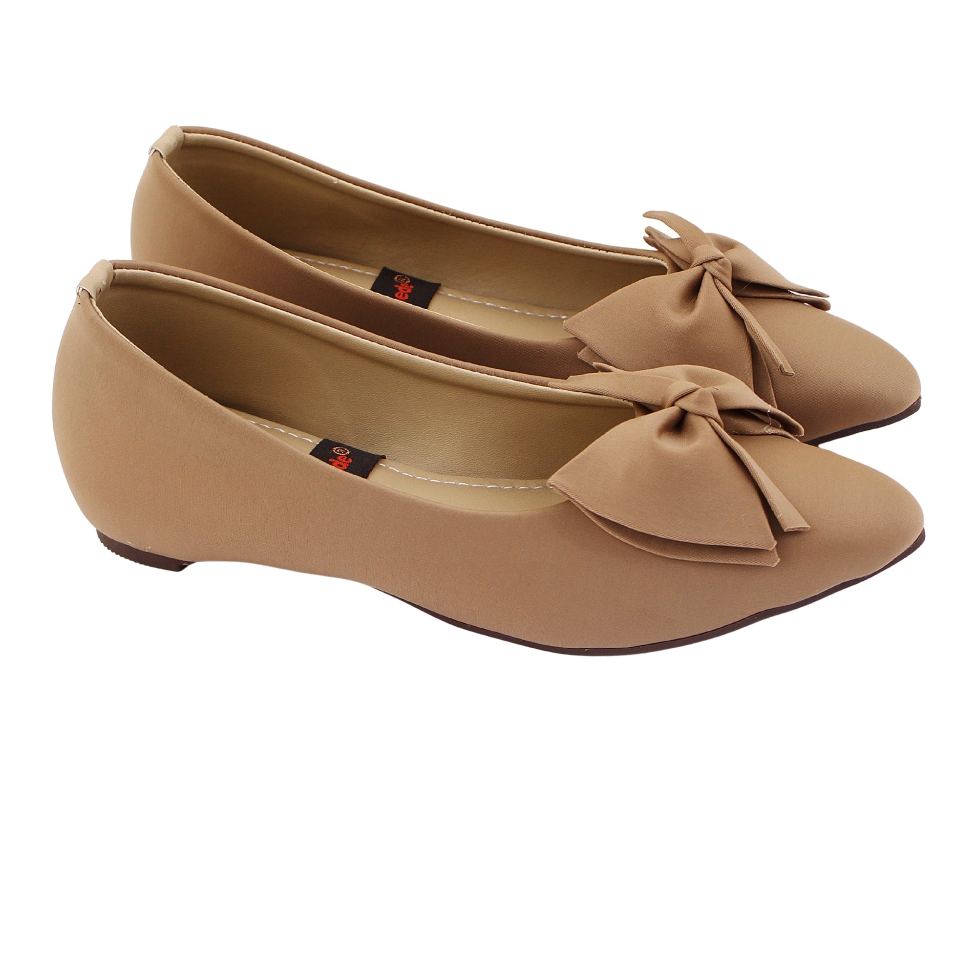 Cream Bow Ballet Flat Pumps