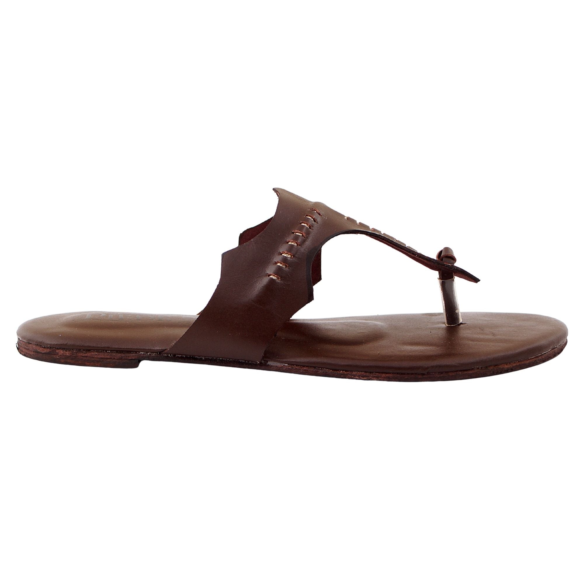 Chocolate Brown Leather Flat