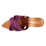 Purple Velvet Criss-Cross Jewelled Heel