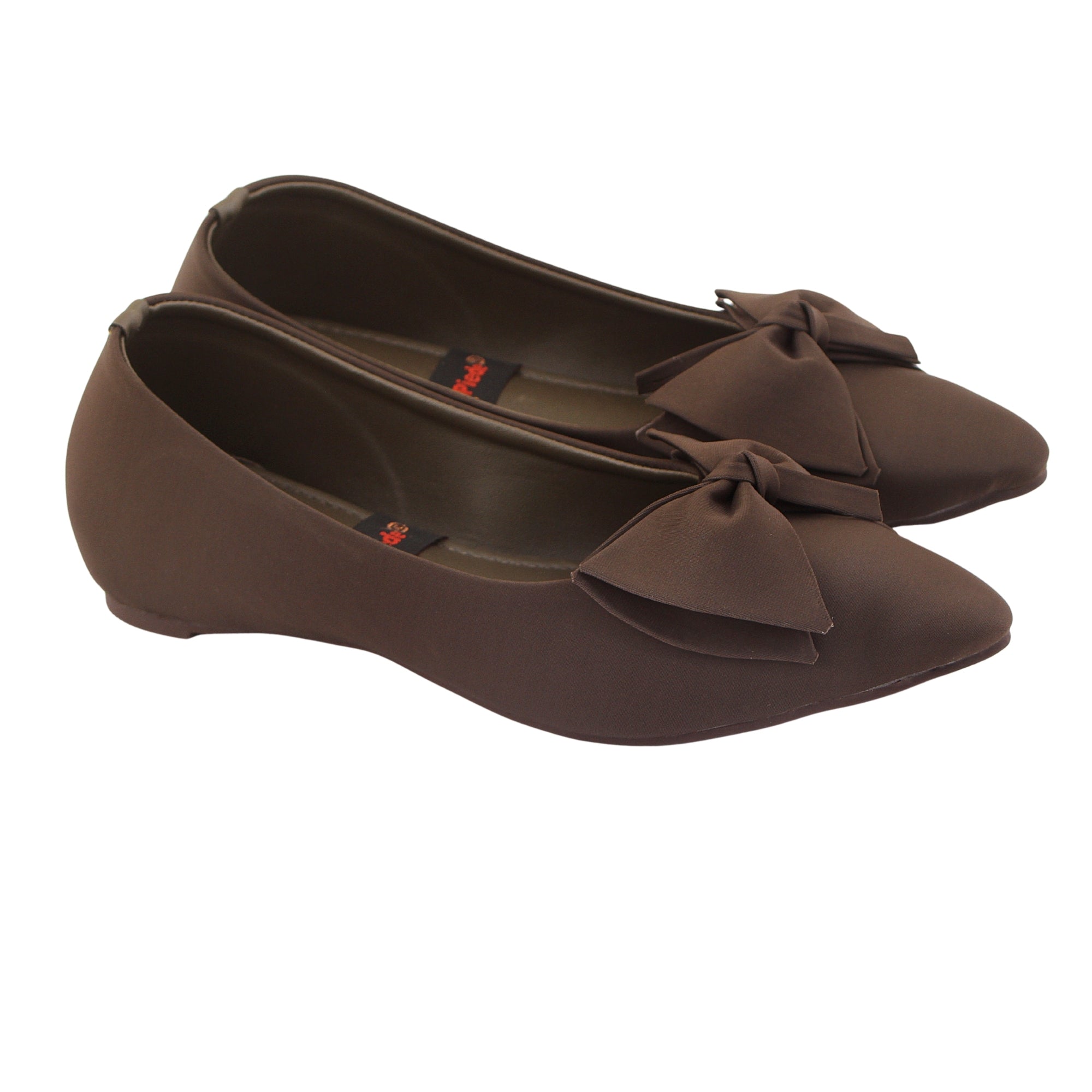 Chocolate Brown Bow Ballet Flat Pumps
