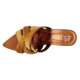 Camel Velvet Criss-Cross Jewelled Heel