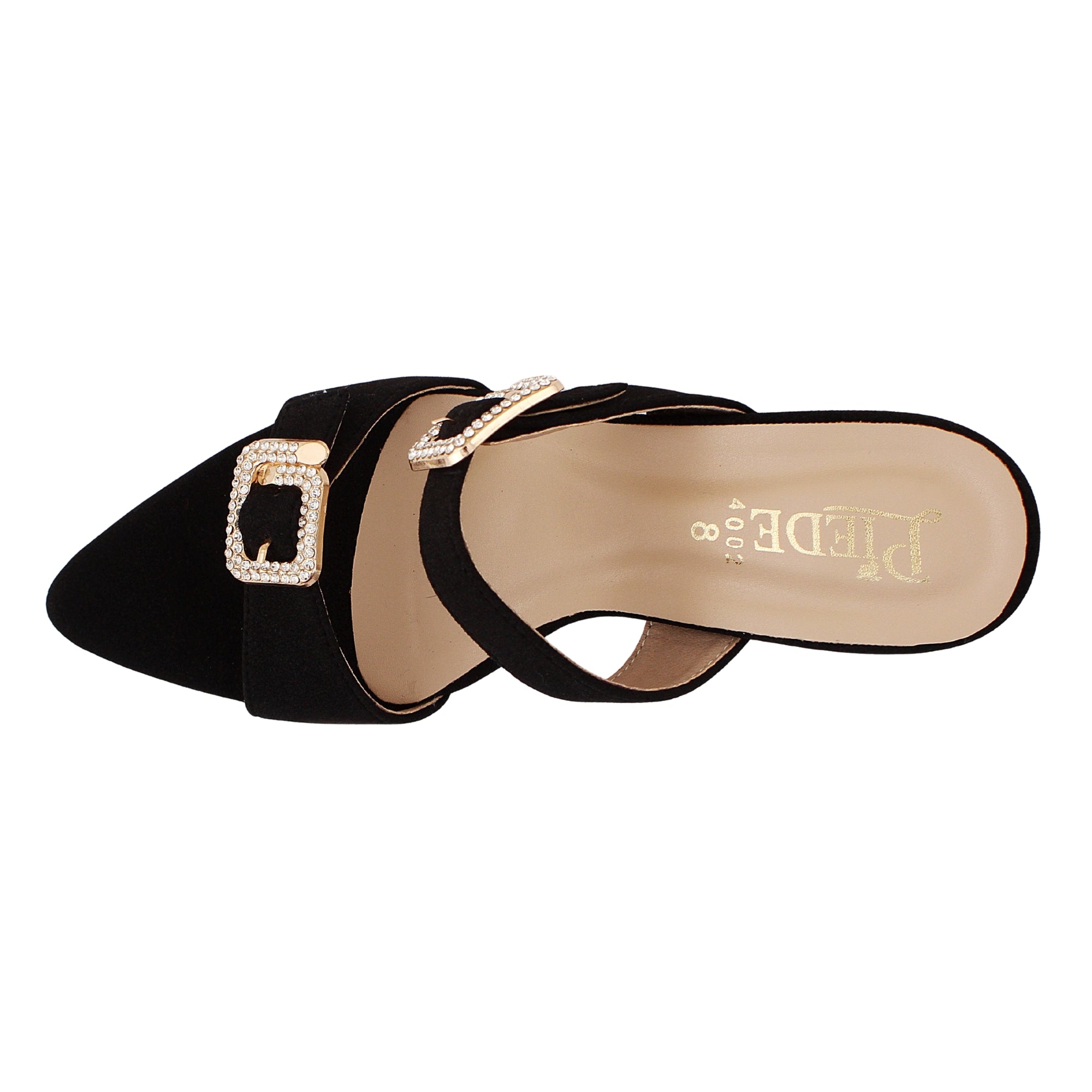 Black Suede Buckle Heels