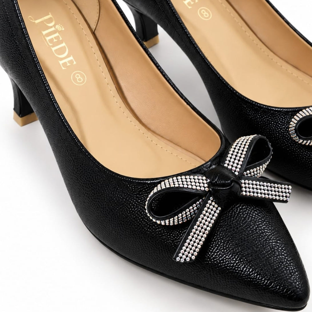Black Kitten Heel Pump