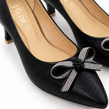 Black Kitten Heel Pump