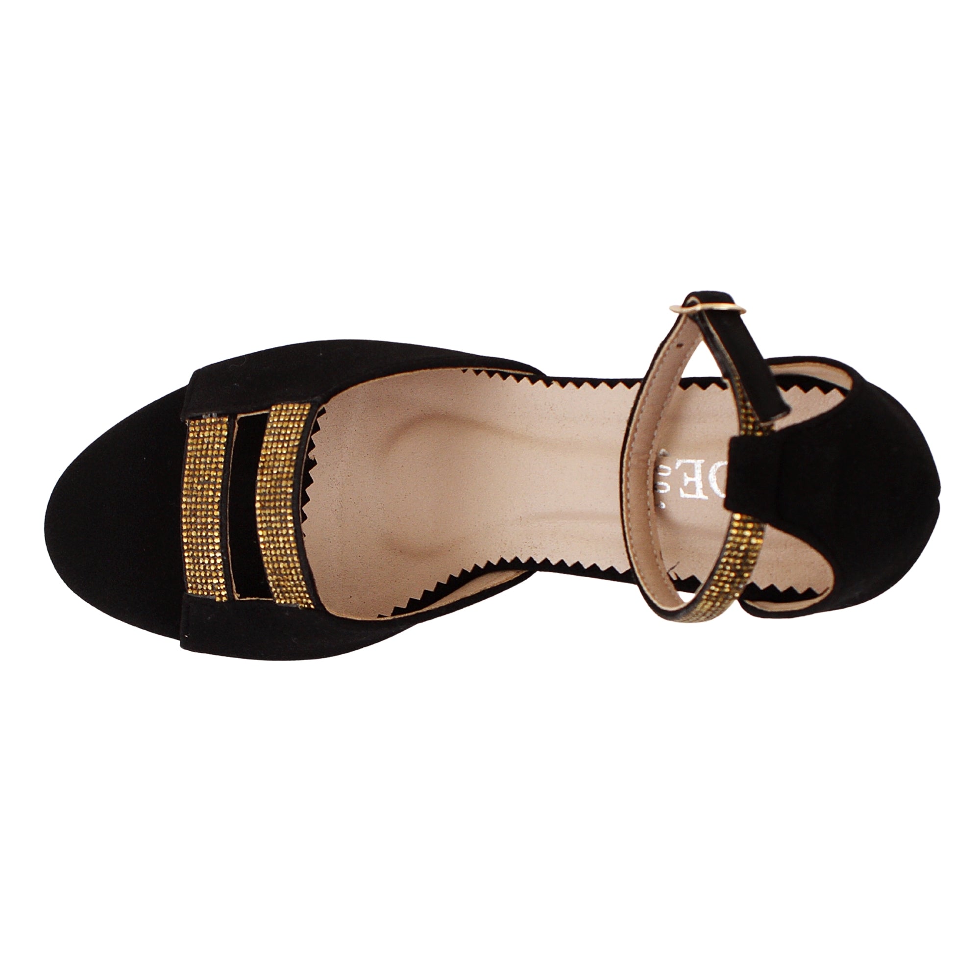 Black Heels With Gold Straps