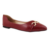 Burgundy Pointed Toe Slip-On Pumps