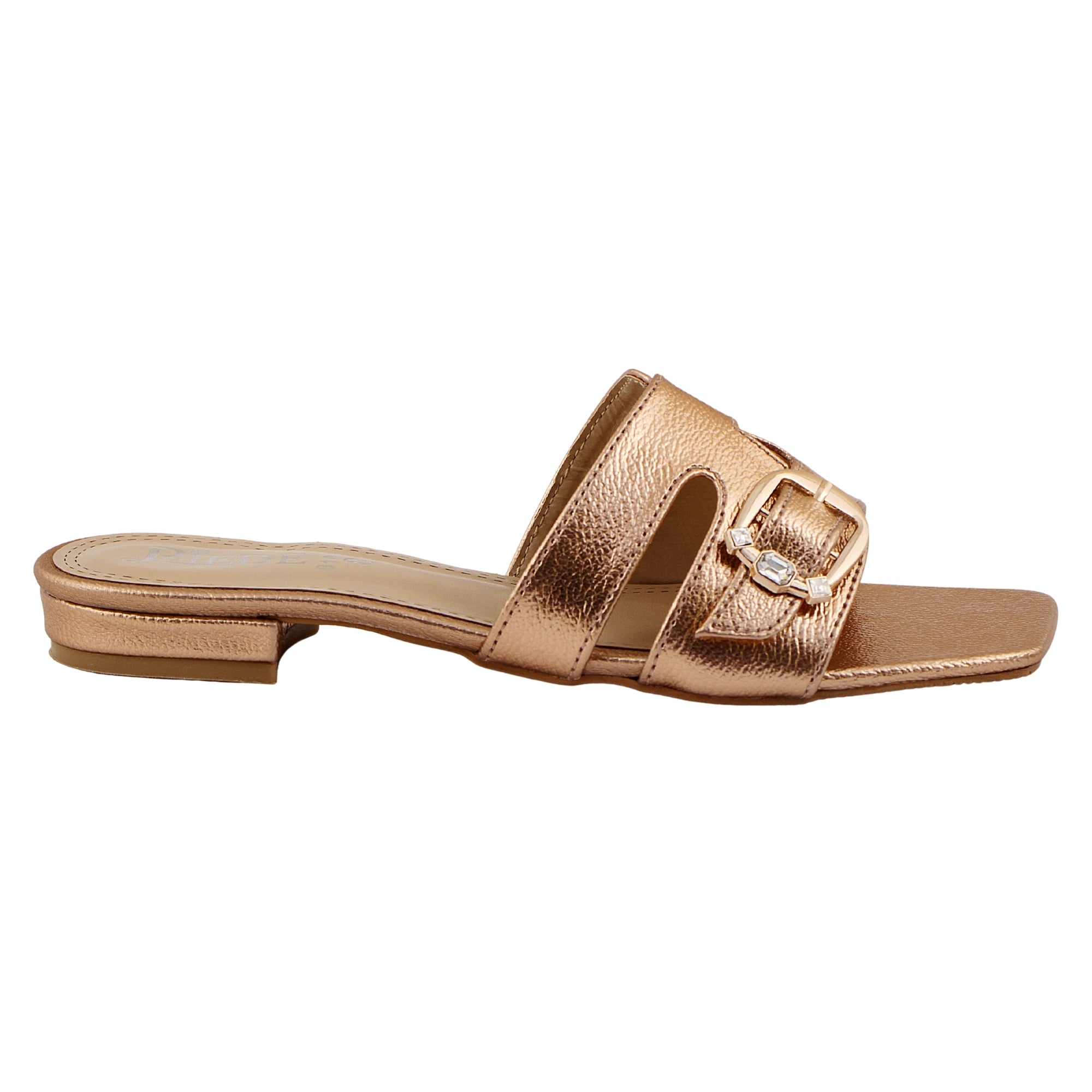 Peach Square-Toe Flats