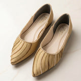 Cream Hand-Embroidered Pointed Pump