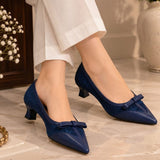 Navy Blue Classic Bow Pumps