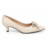 Cream Kitten Heel Pump