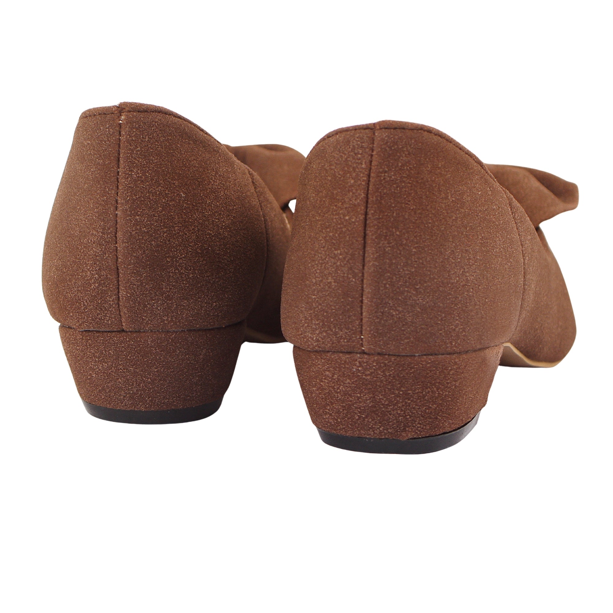 Brown Suede Bow Pumps