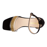 Black Embellishment Heels Sandal