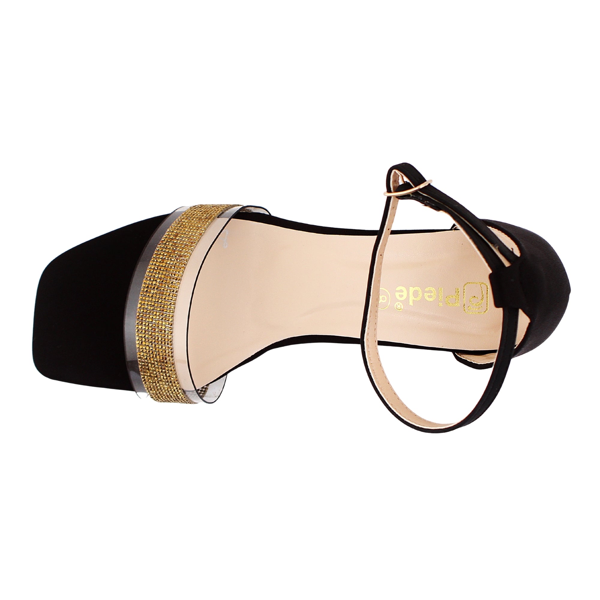 Black Embellishment Heels Sandal