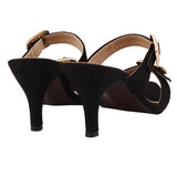 Black Suede Buckle Heels