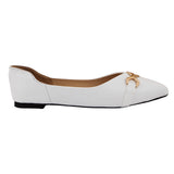 White Pointed Toe Slip-On Pumps